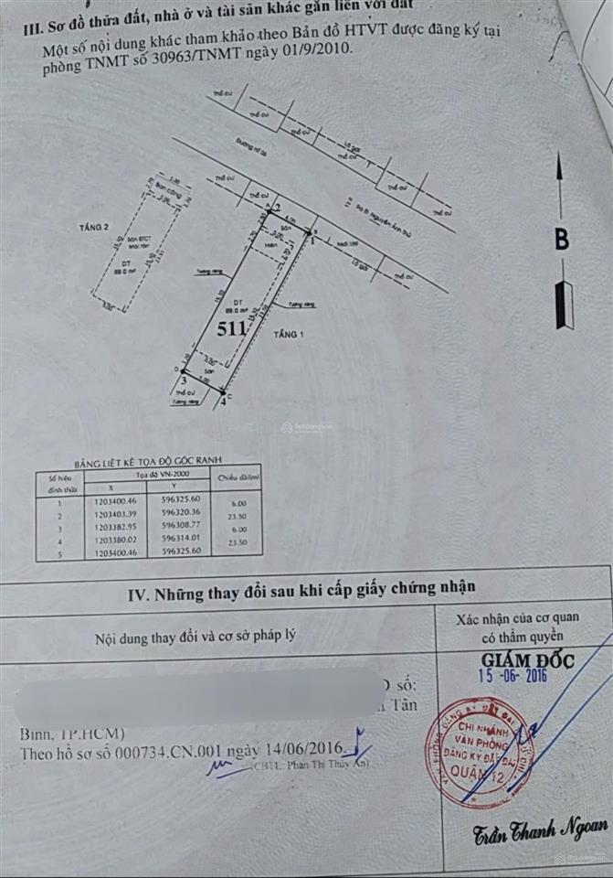 Nhà trệt lầu 6x23,5m, mặt tiền hiệp thành 6  hiệp thành 43, không lộ giới