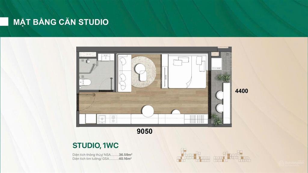 Bán căn hộ studio 40m2 tại dự án emerald garden view gần aeon mall