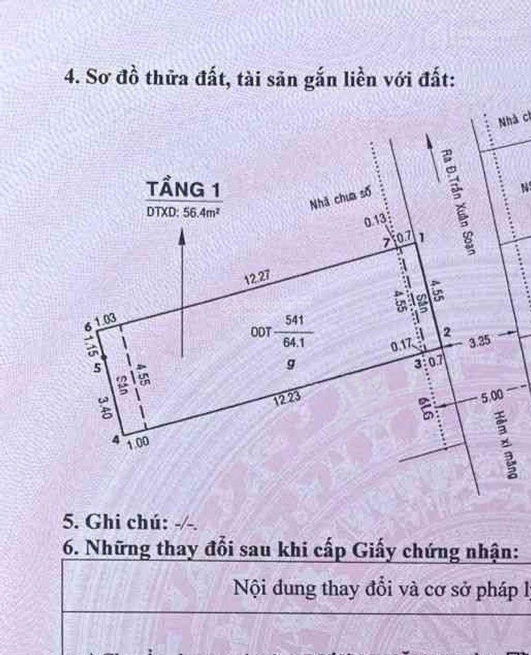 Bán đất 4,5x15 hẻm xe hơi trần xuân soạn, him lam quận 7, 65m2, giá 5,8 tỷ