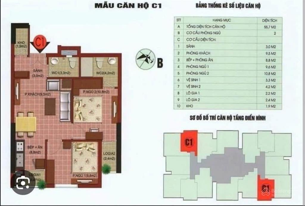 Bán nhanh căn hộ 2 ngủ toà sdu 143 trần phú