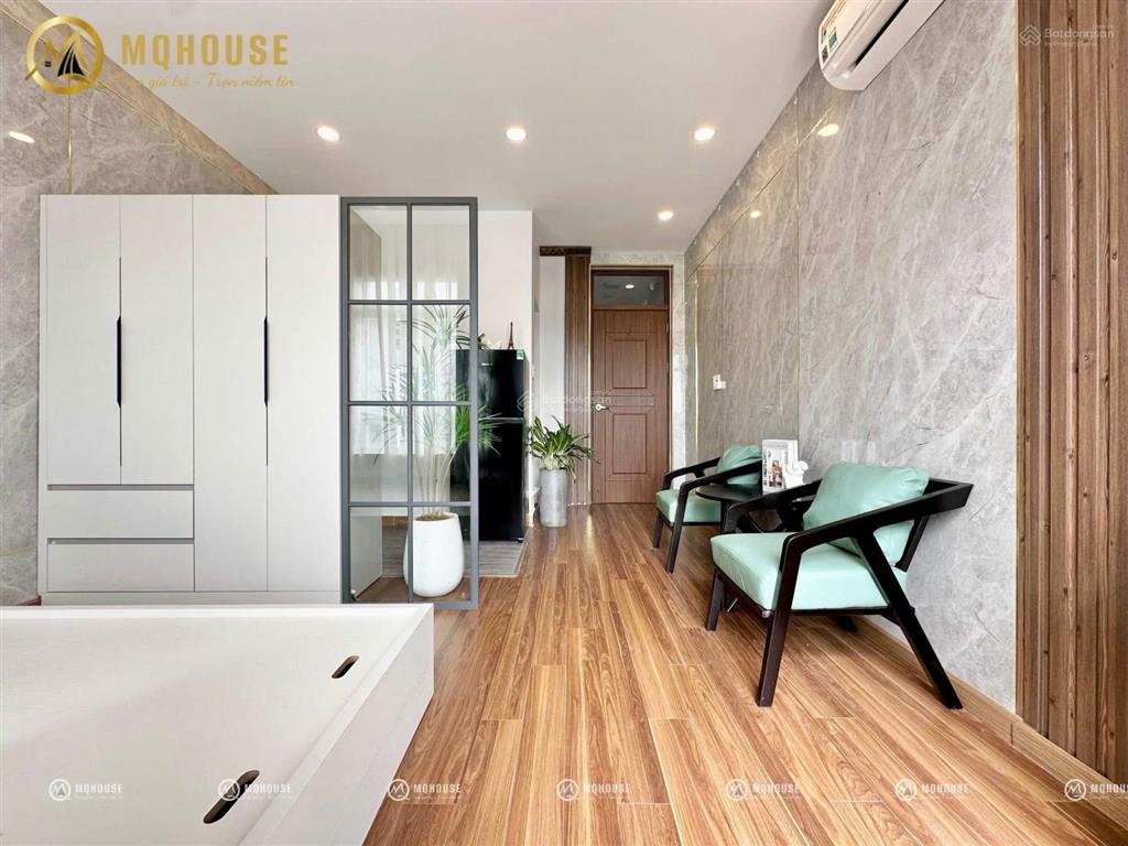 Đảo kim cương| căn hộ studio ban công lớn, vách ngăn tách bếp, nội thất hiện đại tiết kiệm điện