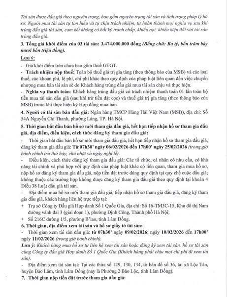 Thông báo bán đgts lộc tân, bảo lâm, lâm đồng