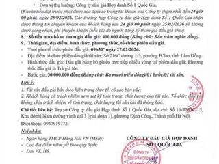 Thông báo bán đgts lộc tân, bảo lâm, lâm đồng