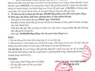 Bán đấu giá tài sản tại xã sao vàng, tỉnh thanh hóa