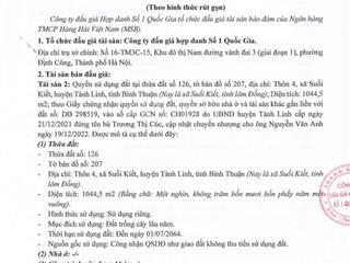 Bán đấu giá quyền sử dụng đất tại xã suối kiết, tỉnh lâm đồng