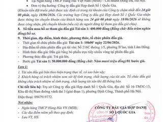 Bán đấu giá quyền sử dụng đất tại xã tân minh, tỉnh lâm đồng