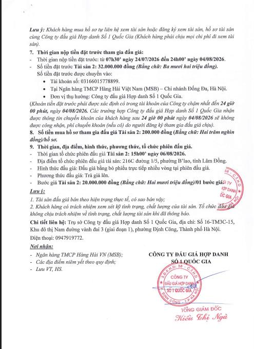 Thông báo đấu giá qsd đất tại xã suối kiết, tỉnh lâm đồng