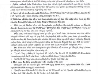 Thông báo bán đấu giá qsd đất tại xã ea kar, tỉnh đắk lắk