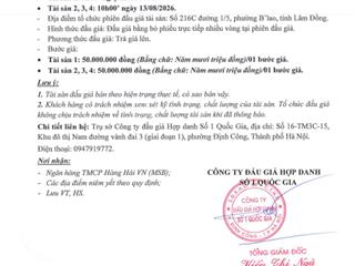 Thông báo đấu giá qsd đất tại xã suối kiết, tỉnh lâm đồng, bán gộp với tài sản 02 và 04