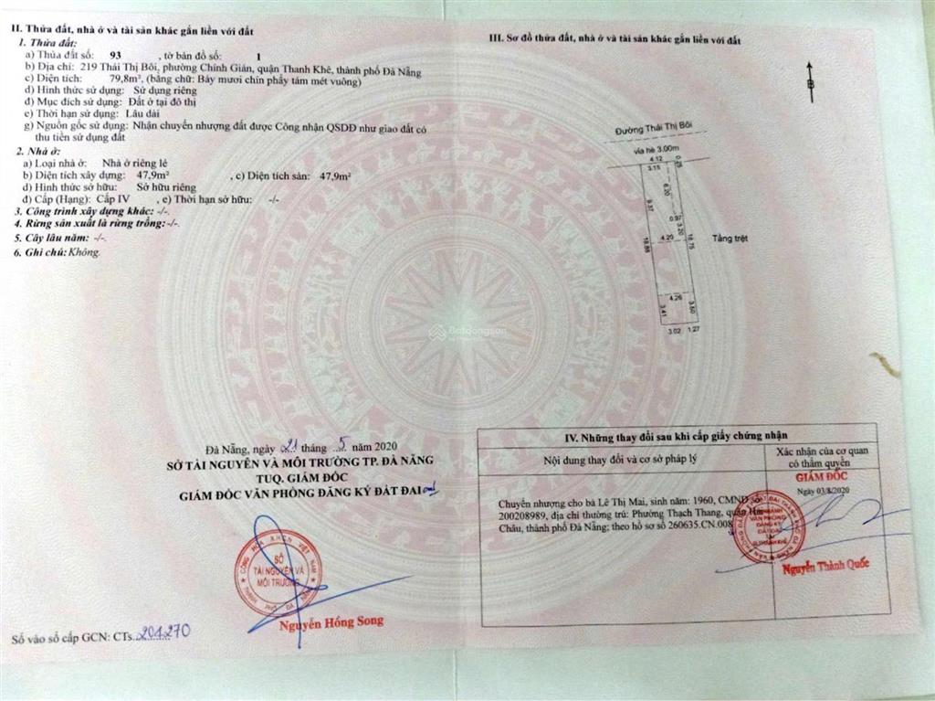 Sập hầm  nhà mt thái thị bôi  trung tâm sầm uất  có hđ thuê 18tr/ tháng
