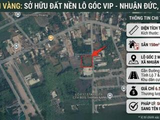 Chỉ 6,5 tỷ sở hữu 1.493,4m² đất lô góc 2 mặt tiền nhuận đức, sẵn 150m² thổ cư