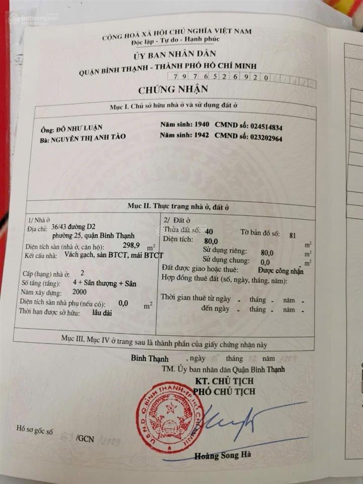 Hoa hồng 1% . bán nhà mặt phố đường d2