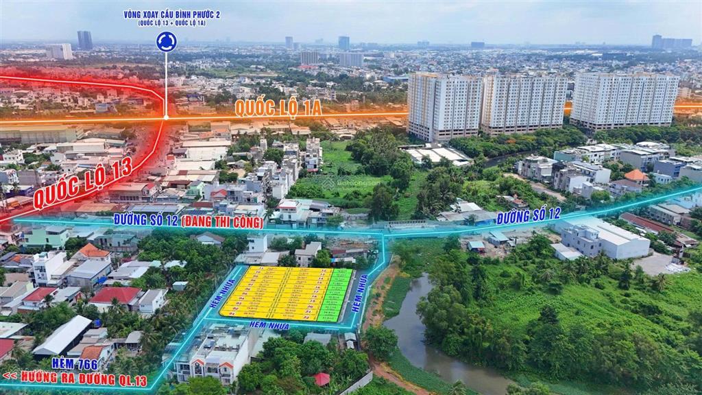 Bán đất hiệp bình gần ql13  sổ riêng  hẻm 6m  khu dân cư đồng bộ