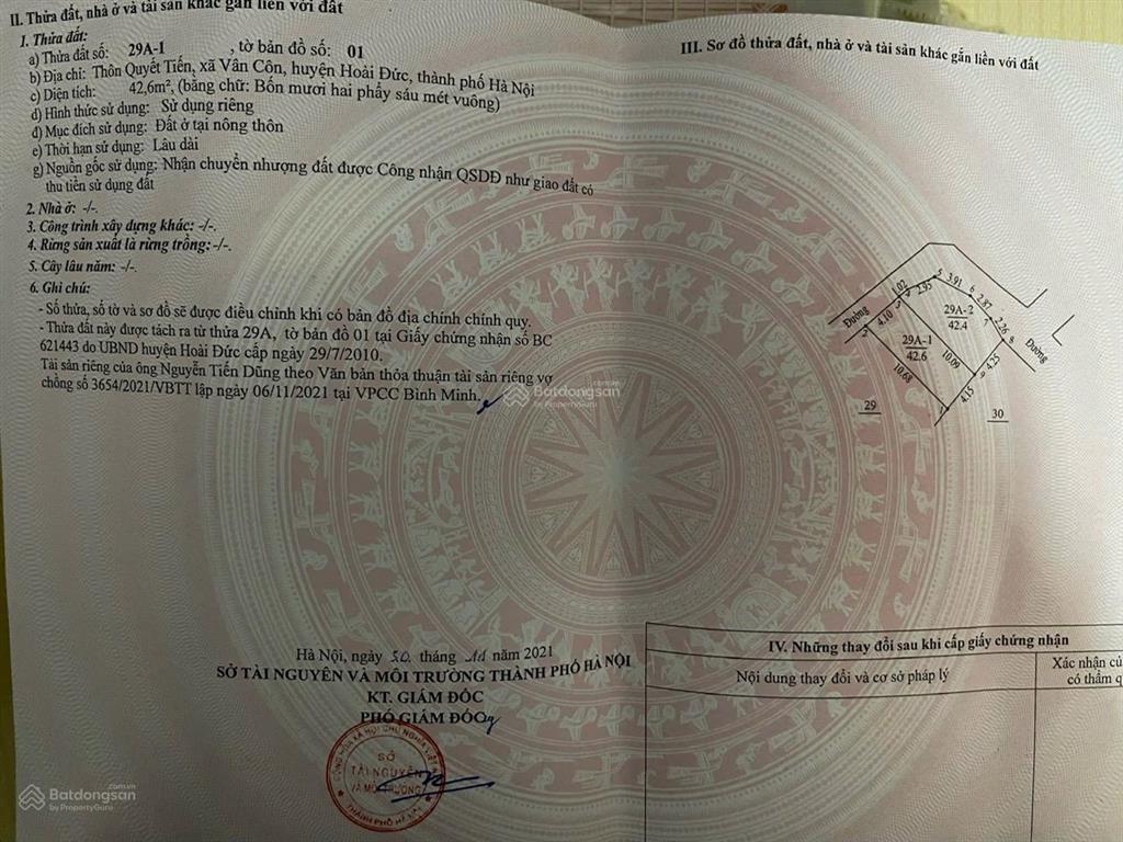 Bán đất tại đại lộ thăng long, vân côn, hoài đức, giá thỏa thuận, 42.6 m2