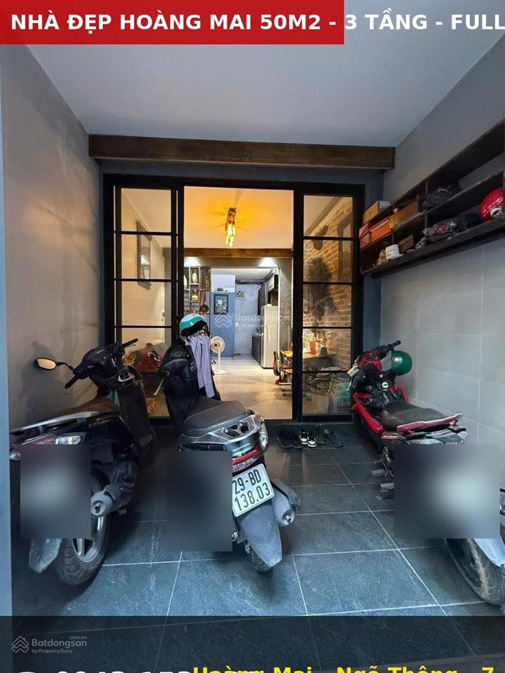 [hiếm] nhà đẹp hoàng mai 50m2  3 tầng  3 ngủ  tặng full nội thất gỗ  ngõ thông thoáng ở ngay.