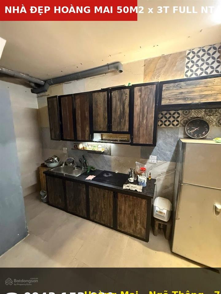 [hiếm] nhà đẹp hoàng mai 50m2  3 tầng  3 ngủ  tặng full nội thất gỗ  ngõ thông thoáng ở ngay.
