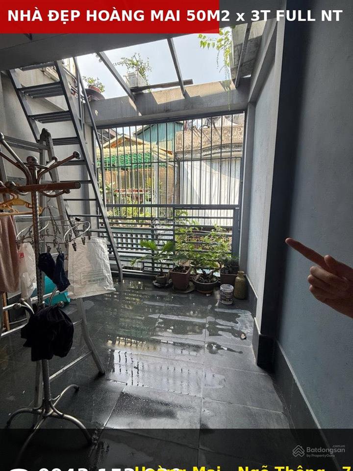 [hiếm] nhà đẹp hoàng mai 50m2  3 tầng  3 ngủ  tặng full nội thất gỗ  ngõ thông thoáng ở ngay.