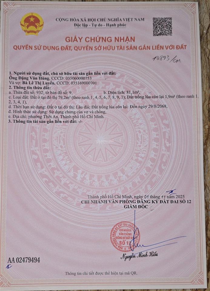 Bán đất đẹp tại lê thị riêng, quận 12, 4,9 tỷ, 81.1m2