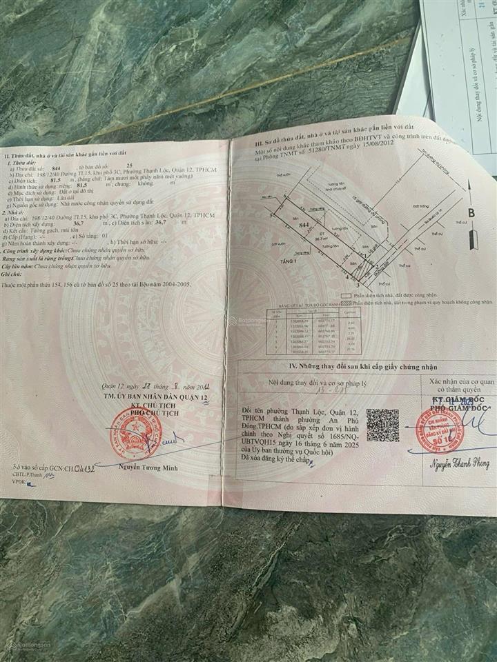 Bán đất đẹp tại thạnh lộc 15, giá 3,5 tỷ, 81,5m2, phường an phú đông, quận 12