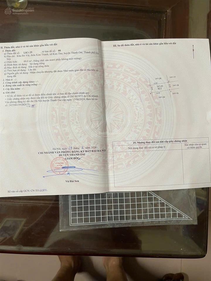 Bán lô đất đấu giá kim thư bờ vải , thanh oai, hn