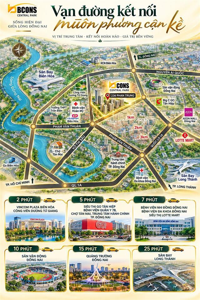 Bán cc 1pn tại bcons central park, 1,8 tỷ, 40m2