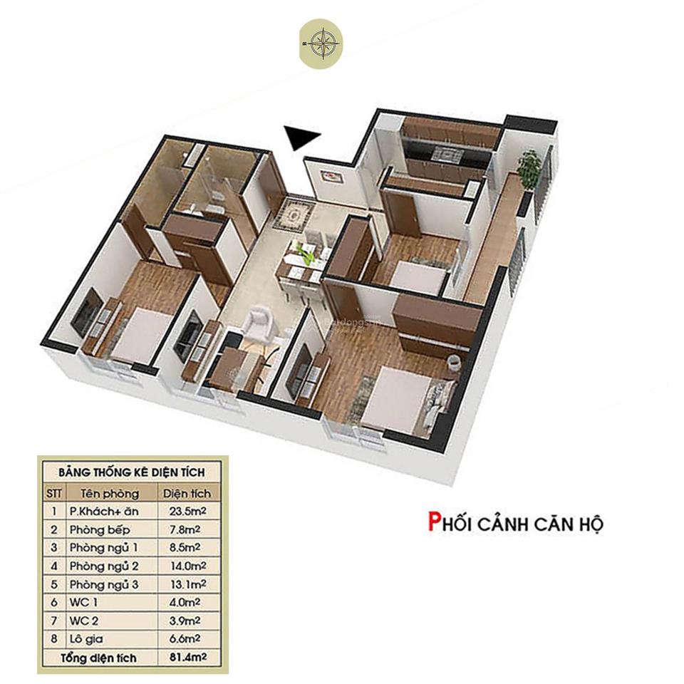 Chính chủ bán căn hộ góc 3pn 2wc tại đồng phát park view tower