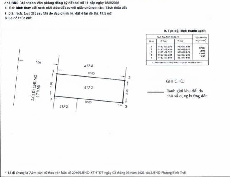 Gpxd 3.5 tấm (4x12)m đường nhựa 7m bình thới  minh phụng  lạc long quân
