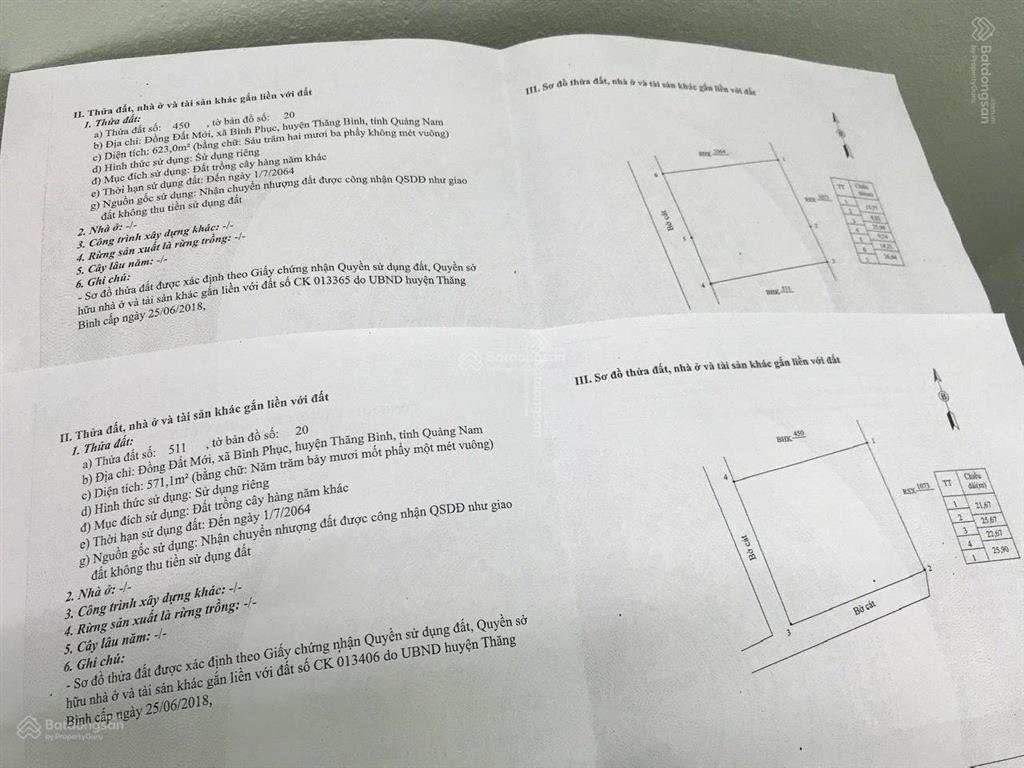 Bán đất 1200 m2 tại xã bình phục, thăng bình, quảng nam, giá 460 triệu