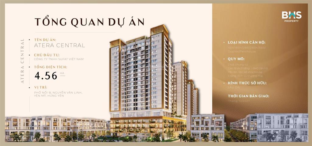 Chung cư cao cấp atera central phố nối giá dự kiến chỉ từ 50tr/m2 booking 30tr