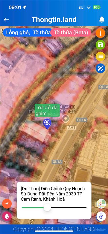 Lô cam thịnh, mặt đường ql, 9 tỷ, 2800m2, tp cam ranh, khánh hòa