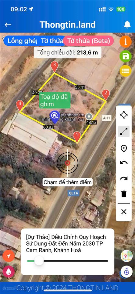Lô cam thịnh, mặt đường ql, 9 tỷ, 2800m2, tp cam ranh, khánh hòa