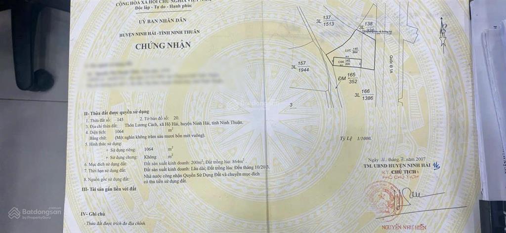 Bán lô quốc lộ 1a, ninh hải, phan rang, ninh thuận, 7,2 tỷ, 2577m2, chính chủ