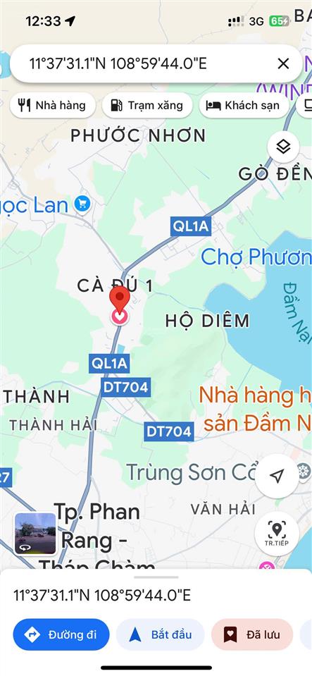 Bán lô quốc lộ 1a, ninh hải, phan rang, ninh thuận, 7,2 tỷ, 2577m2, chính chủ