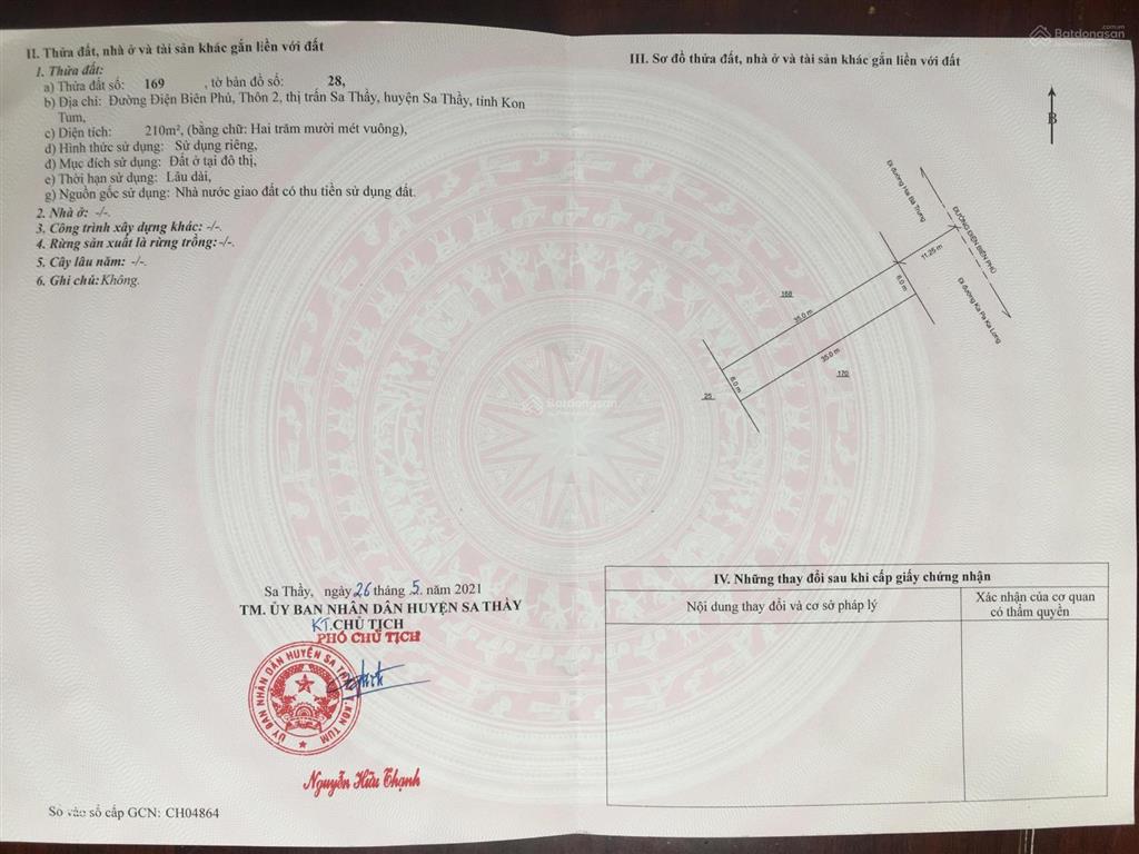 Bán đất tại thị trấn sa thầy, 1 tỷ, 216m2, đẹp, nhiều tiện ích