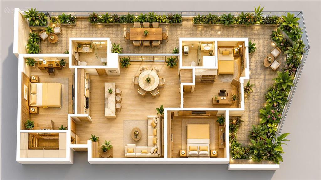 Hiếm! căn góc chung cư sân vườn 153m  3pn, 2vs tại the one complex  số 1 định công