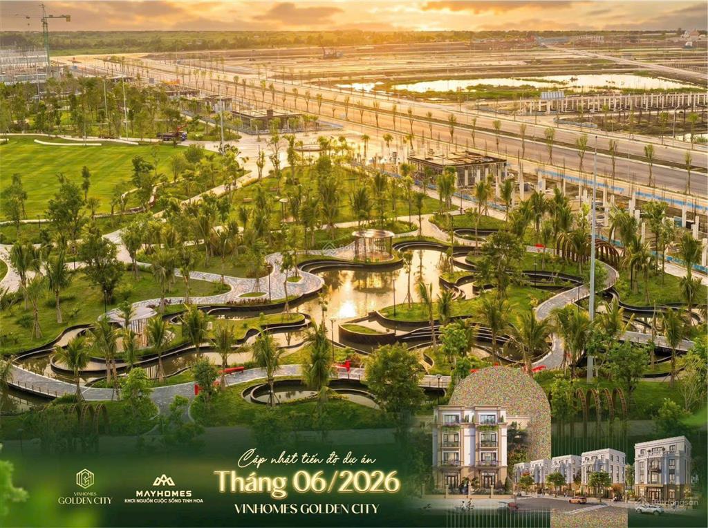 Bán liền kề vinhomes golden city, giá tốt phân khu mặt trời giữa 3 công viên gần bể bơi 4 mùa