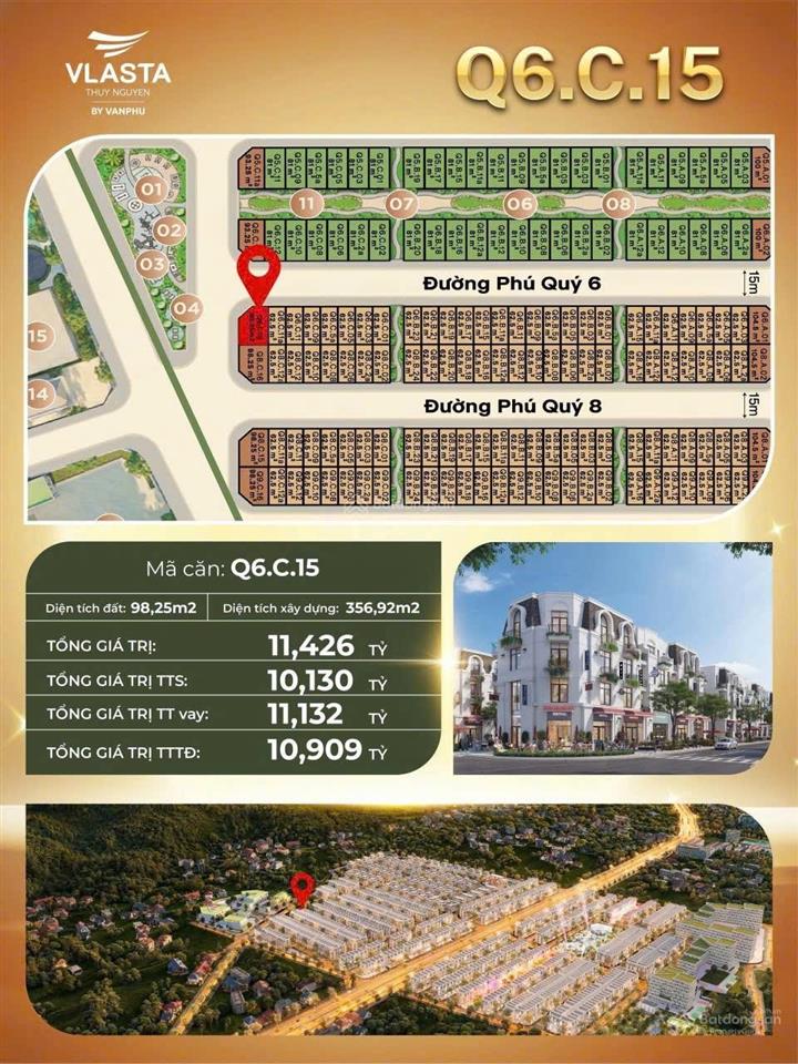 Bán biệt thự 62,5m2 tại vlasta thủy nguyên, 4,4 tỷ vnd