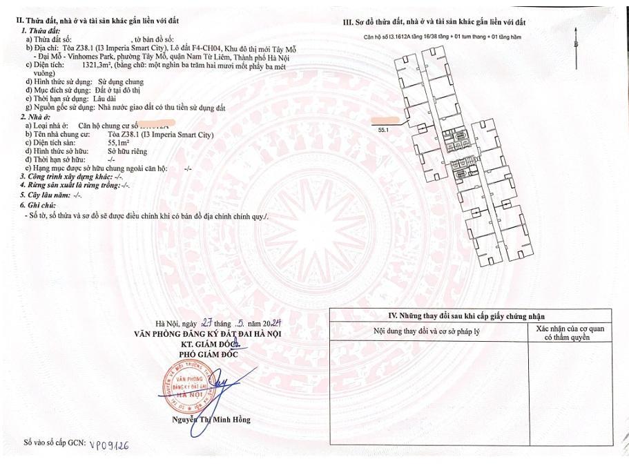 Nhượng căn hộ 2n 1wc, 55 m2, tầng trung tòa i3, imperia smart city, 55 m2, có vay, giá thu về 3,85t