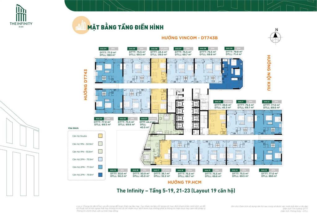 Bán nhanh căn 2pn charm infinity giá 42tr/m2 full vat view landmark siêu đẹp