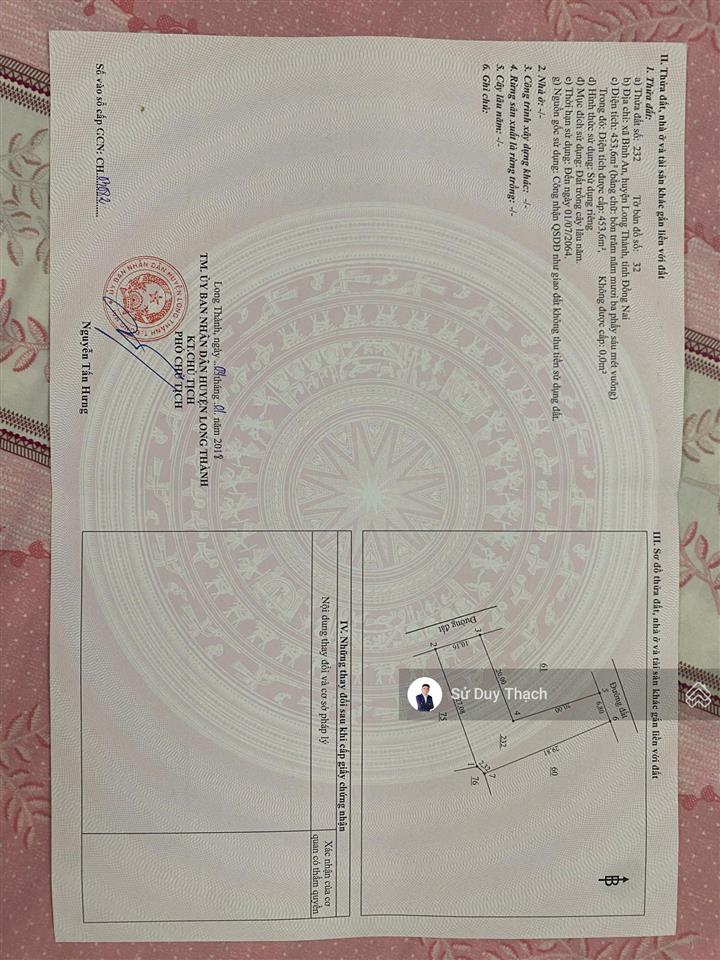 Giãm sâu 2 tỷ cho lô đất 853m2 2 mặt tiền, tặng kèm nhà biệt thự mái thái! đất sân bay long thành