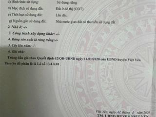 Bán đất mặt phố bích động  phường việt yên vị trí đắc địa, kinh doanh được luôn