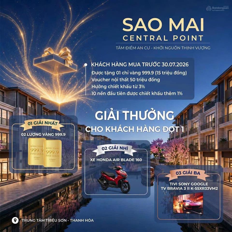 Chỉ 1,3 tỷ/lô đất nền 100m2 phố giắt  trung tâm thị trấn triệu sơn. hạ tầng đồng bộ