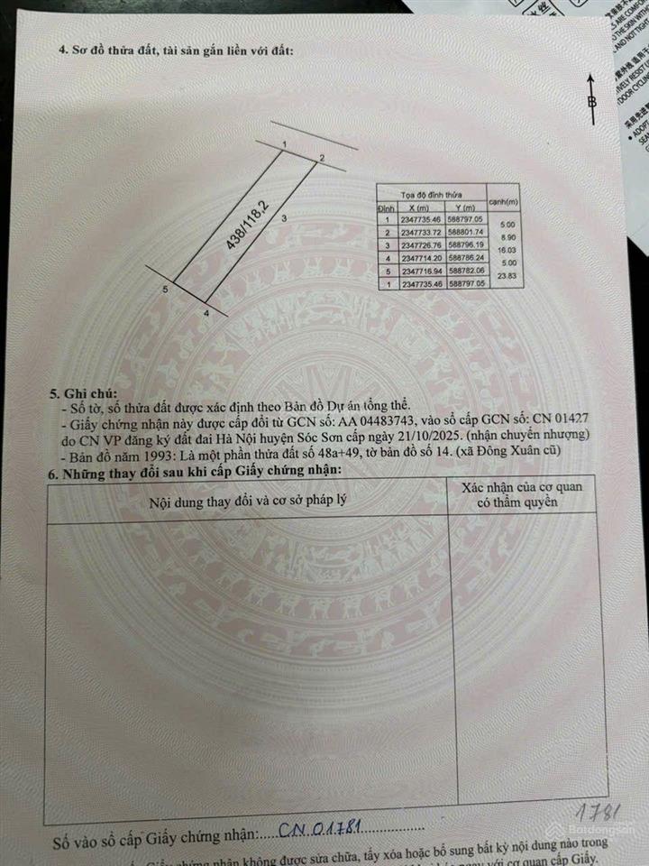 Chính chủ muốn bán lô đất đẹp cạnh nhà văn hóa thôn tuyền đông xuân sóc sơn hà nội...