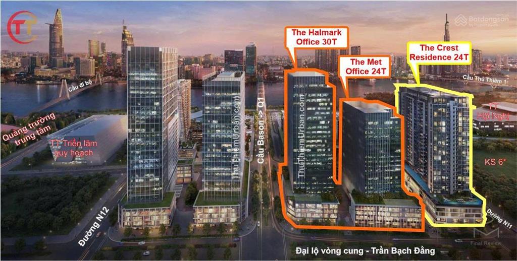 The crest cho thuê căn 2pn + diện tích 115m2 chỉ với 55 triệu/tháng hàng hiếm