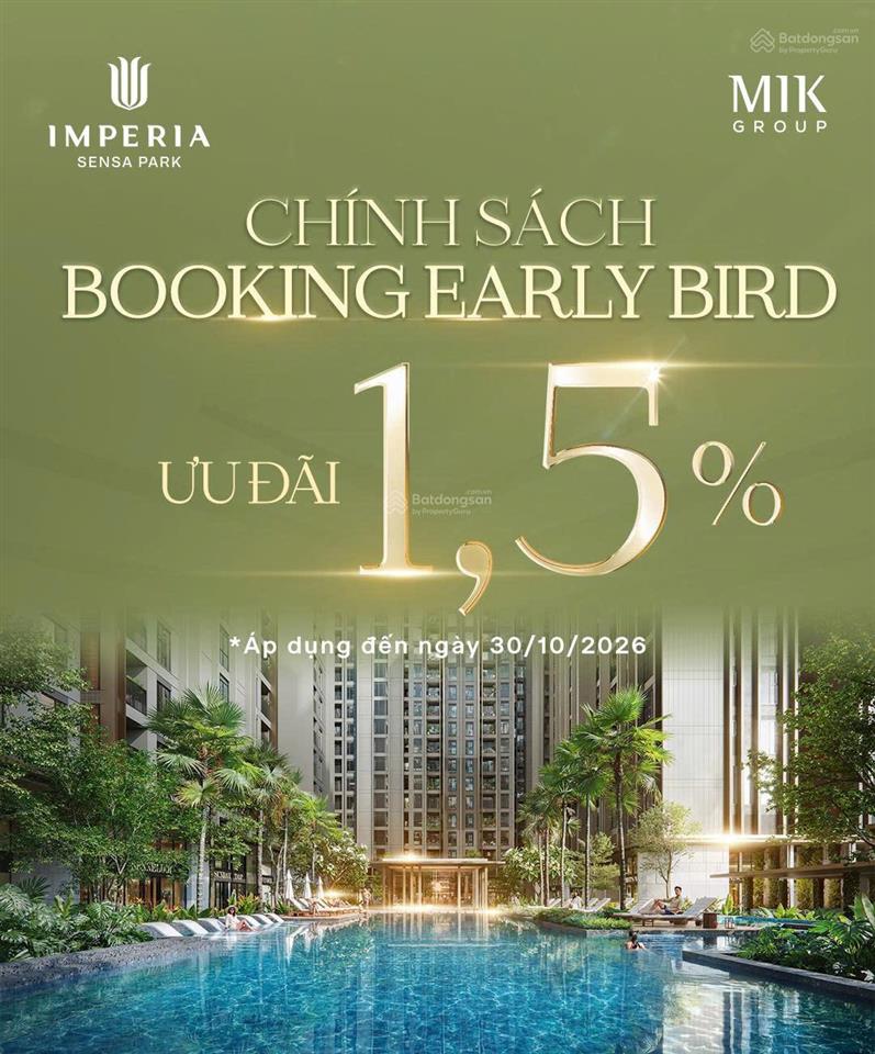 Booking sớm tặng ngay 5 chỉ vàng doji  chiết khấu 18% tại căn hộ imperia sensa park kế ga metro