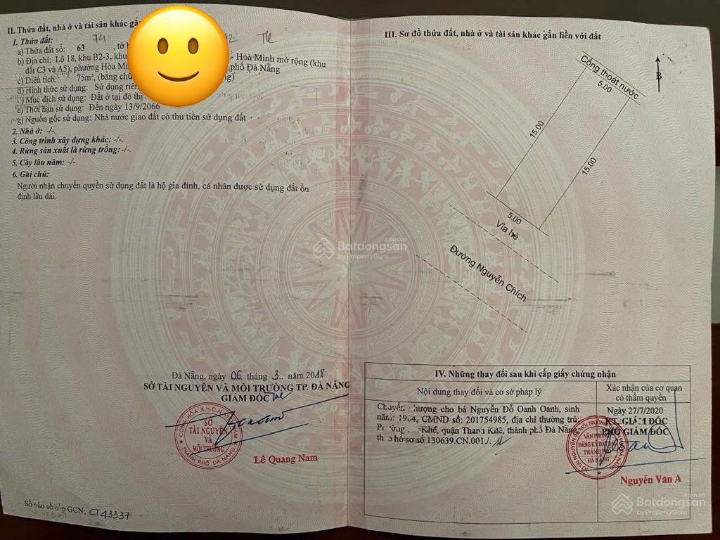 Bán nhà mặt tiền đường nguyễn chích, hoà minh sát biển nguyễn tất thành giá nhỉnh 5.x tỷ