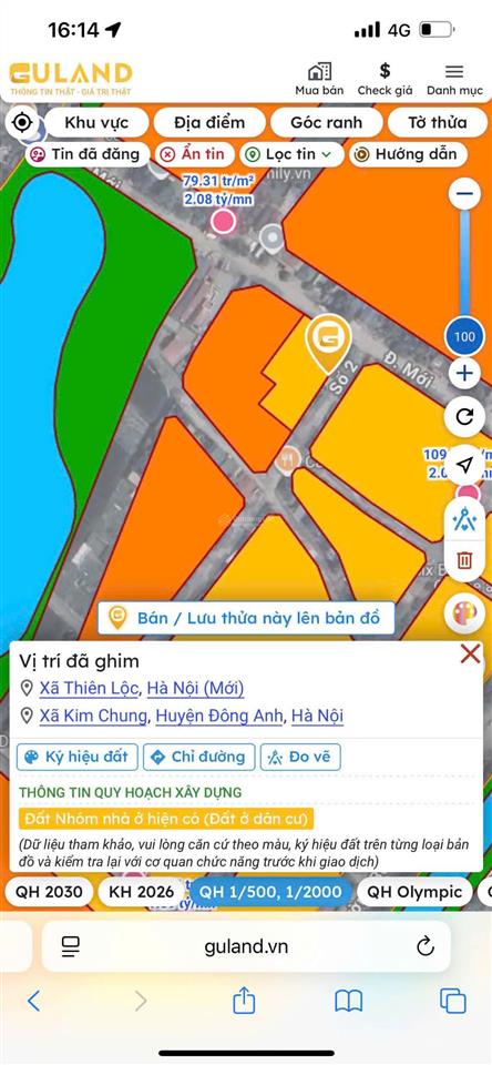 Bán lô đất mặt đường mới, 3 ô tô tránh nhau tại sáp mai, thiên lộc, 314m² mt 9,40m, sđcc, giá tốt