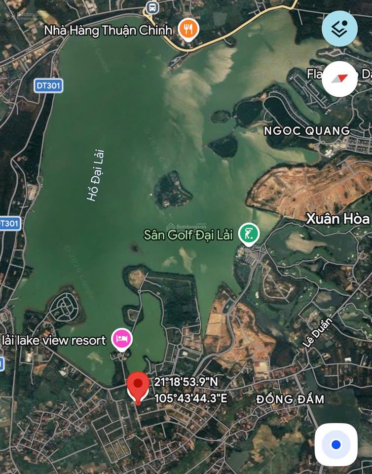 1000m2 đất full thổ cư, mt lên tới 25m vuông vắn, cách hồ đại lải 50m tại xuân hoà, phú thọ, sđcc.