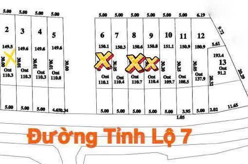 Bán gấp các lô f0, mặt tiền tỉnh lộ 7, 5x30m, thổ cư, bao giấy phép xd ngay