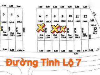 Bán gấp các lô f0, mặt tiền tỉnh lộ 7, 5x30, thổ cư, bao giấy phép xd ngay.